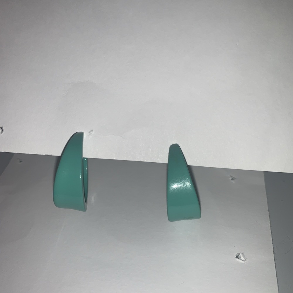 Acrylic Resin Earrings 70s 80s Colorful Hoop Earrings C Shape Trendy Green‎